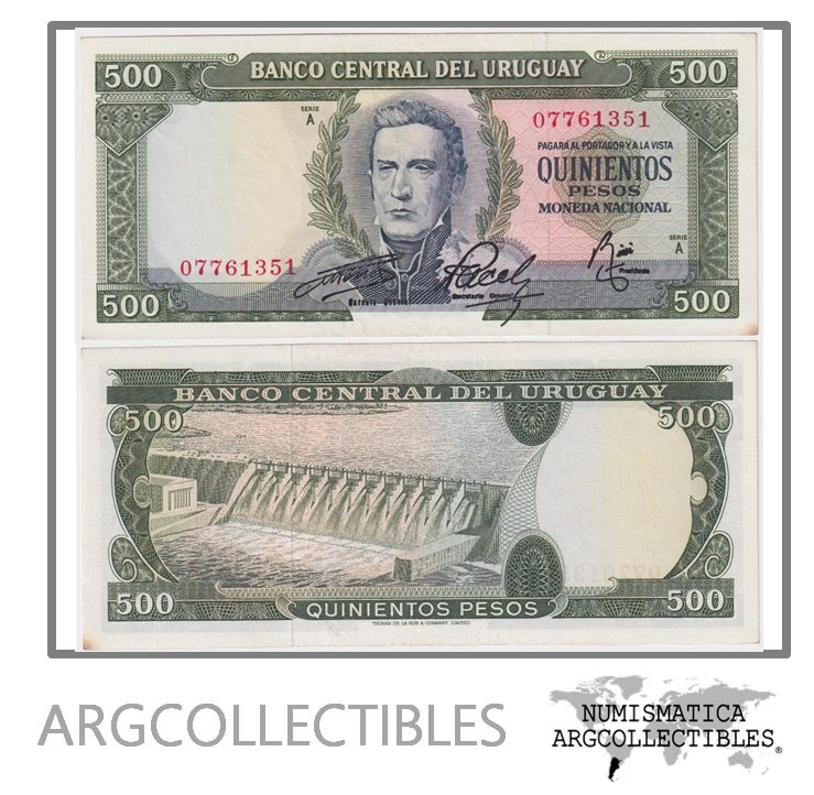 Uruguay Billete 500 Pesos 1967 P-48 / CR-8A5.2 AU