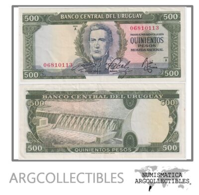 Uruguay Billete 500 Pesos 1967 P-48/CR-8A5.1 XF