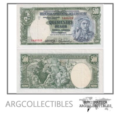 Uruguay Billete 500 Pesos 1939 P-40B/CR-10-VIII-12 VF+