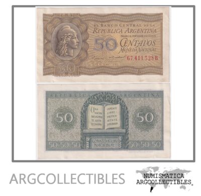 Argentina Billete 50 Centavos 1955 P-261/BOT-1907 XF (Serie B)