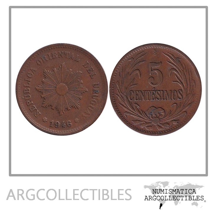 Uruguay Moneda 5 Centesimos 1946 Cobre KM-21a VF