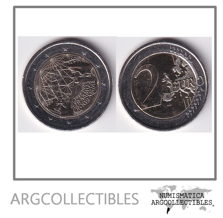 Irlanda Moneda 2 Euros 2022 Erasmus Bimetalica UNC Argcollectibles