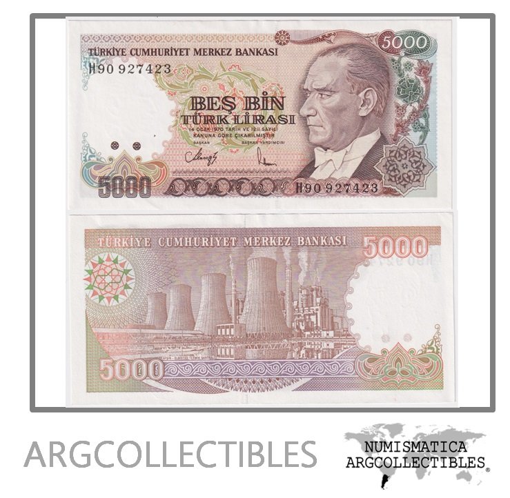 Turquia Billete 5.000 Liras 1990 P-198 UNC