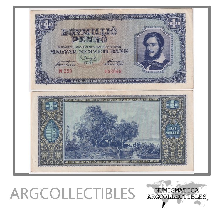 Hungria Billete 1.000.000 Pengo 1945 P-122 XF