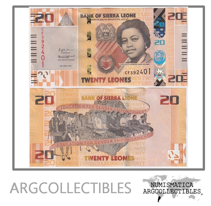 Sierra Leona Billete 20 Leones 2022 UNC