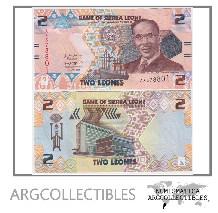 Sierra Leona Billete 2 Leones 2022 UNC