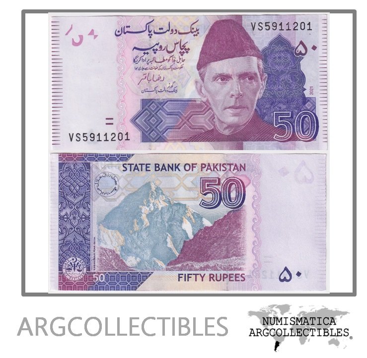 Pakistan Billete 50 Rupias 2021 UNC