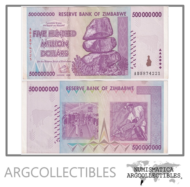 Zimbabwe Billete 500.000.000 Dolares 2008 P-82 XF