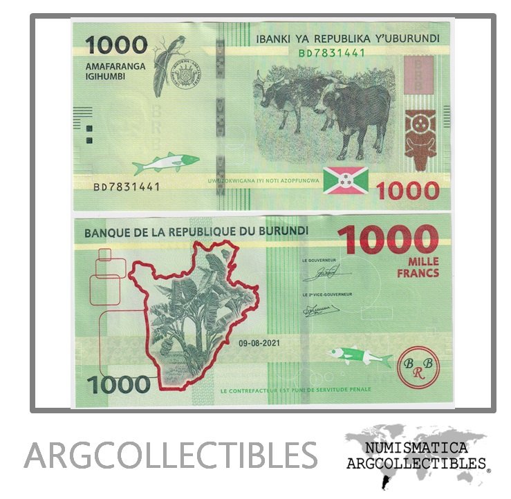 Burundi Billete 1.000 Francos 2021 P-51 UNC