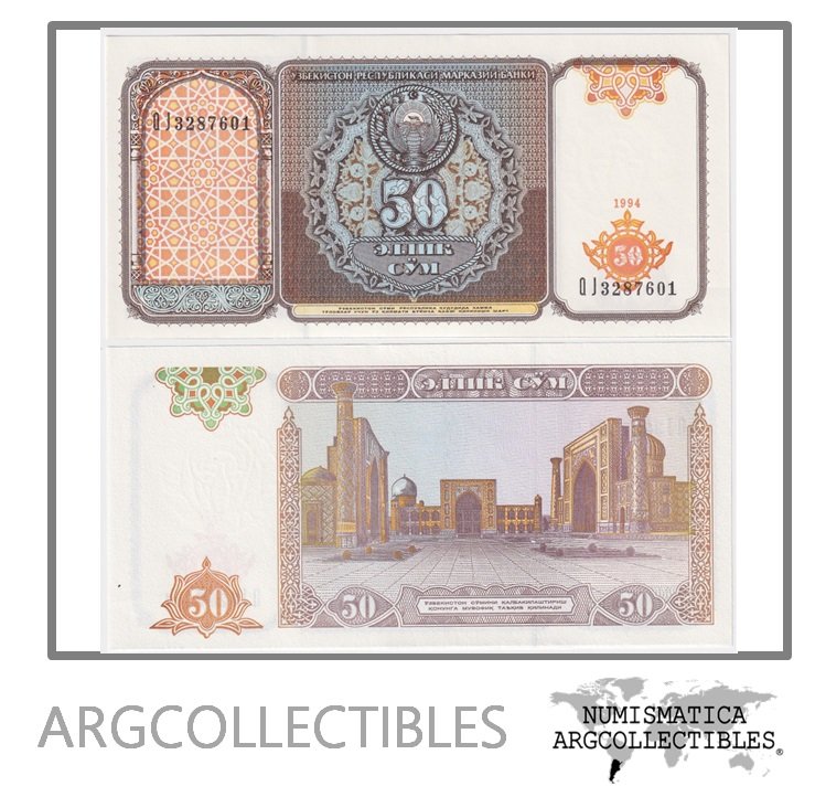 Uzbekistan Billete 50 Som 1994 P-78 UNC