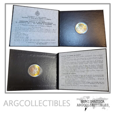 San Marino Moneda 500 Liras 1975 Plata Escultor KM-48 UNC