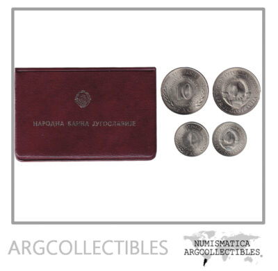 Yugoslavia Set x2 Monedas 1 y 10 Dinara 1976 Niquel FAO KM-61/63 UNC