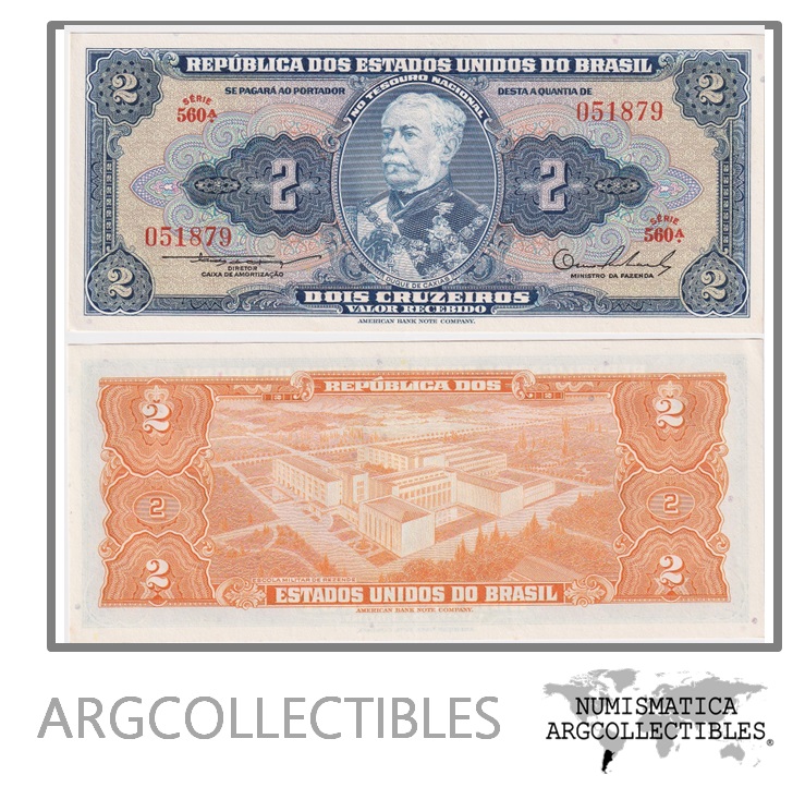 Brasil Billete 2 Cruzeiros 1954 P-151a UNC