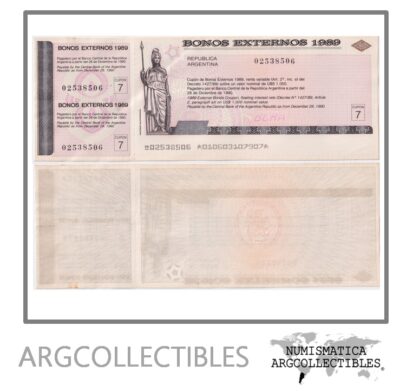 Argentina Bono de Emergencia 1.000 Dolares 1989 (Bono Externo)