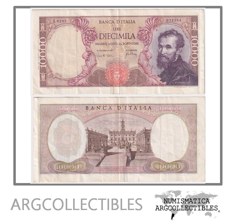 Italia Billete 10.000 Liras 1966 P-97c VF