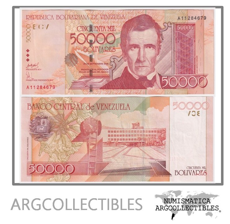 Venezuela Billete 50.000 Bolivares 2005 P-87a XF