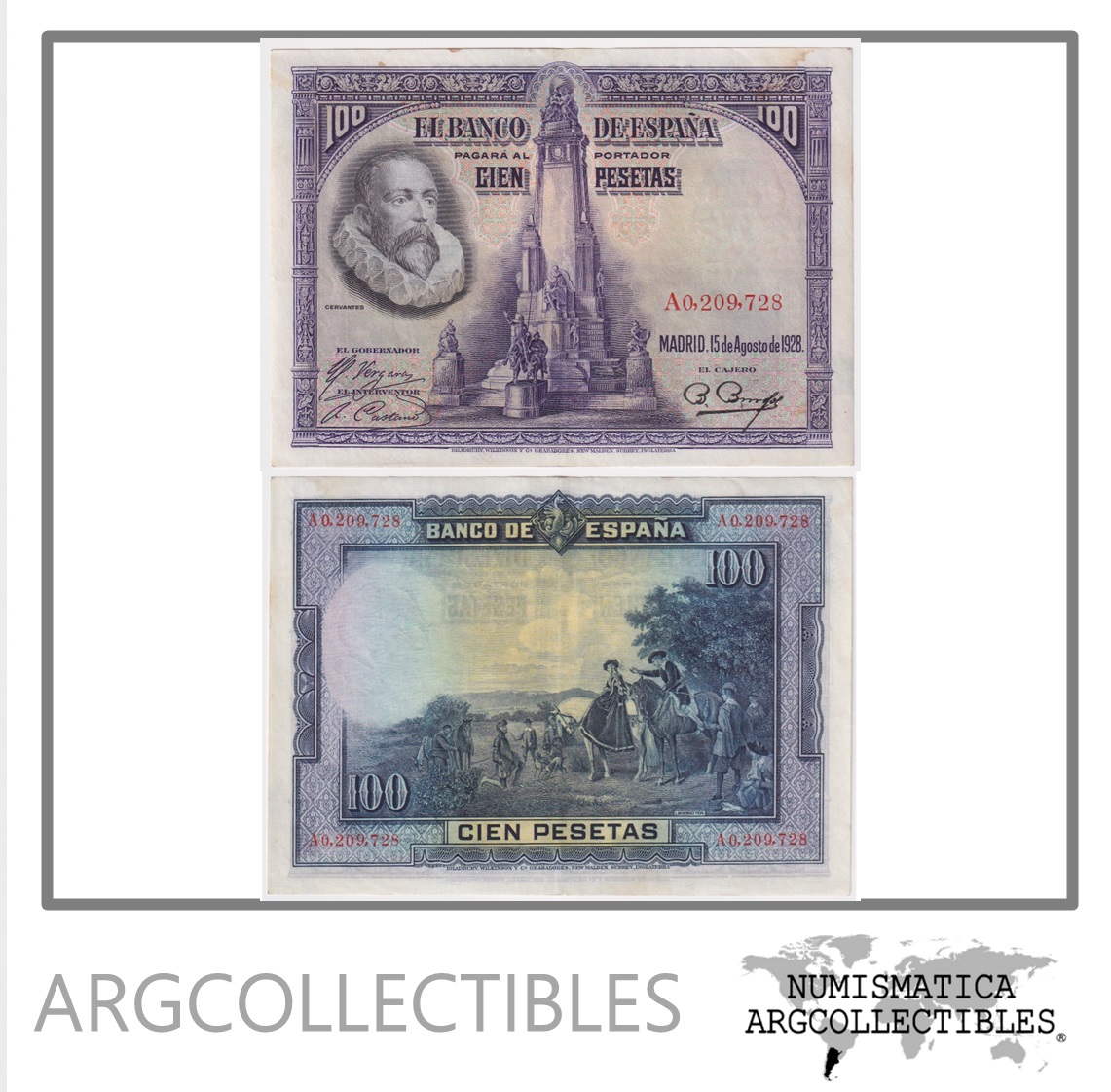 España Billete 100 Pesetas 1928 P-76 XF