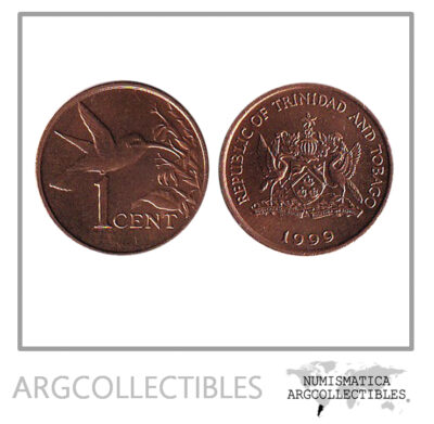 Trinidad y Tobago Moneda 1 Centavo 1999 Bronce KM-29 Colibri UNC