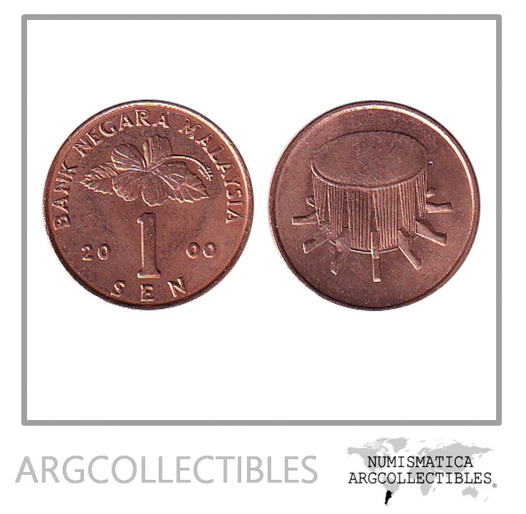 Malasia Moneda 1 Sen 2000 Bronce KM-49 UNC
