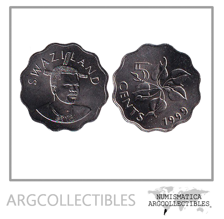 Swaziland Moneda 5 Centavos 1999 Niquel KM-48 UNC