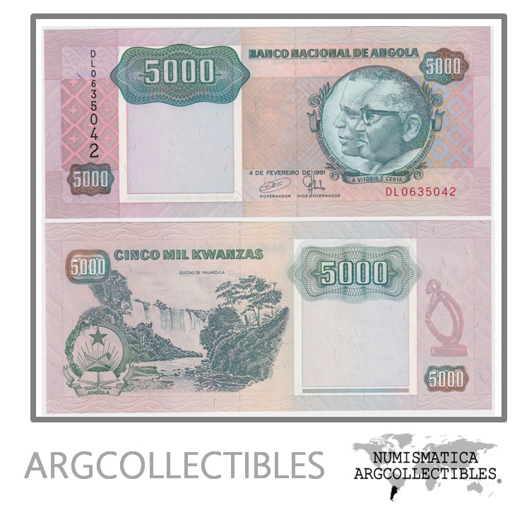 Angola Billete 5.000 Kwanzas 1991 P-130 UNC