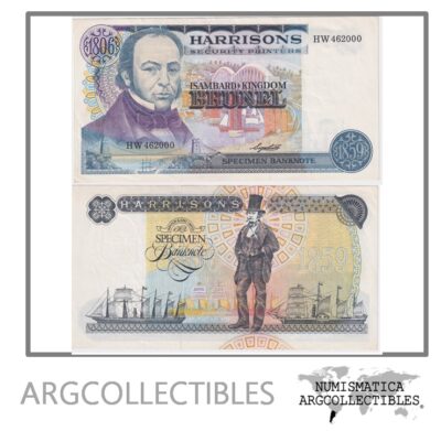Inglaterra Billete 1990 Test Note Specimen Harrisons UNC