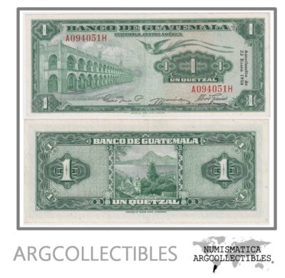 Guatemala Billete 1 Quetzal 1958 P-36 XF+