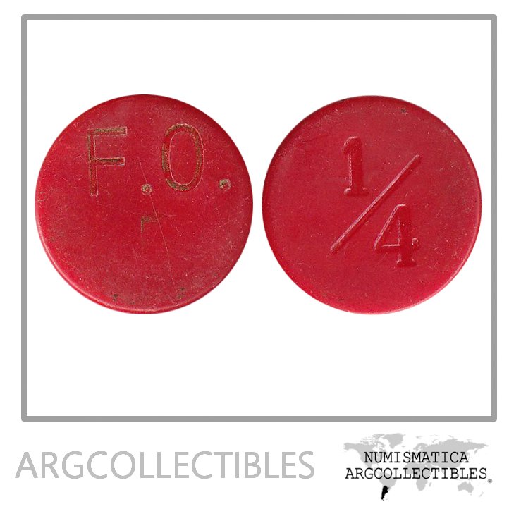 Costa Rica Ficha Token 1/4 Cajuela Plastico Francisco Orlich San Ramon Alajuela CR