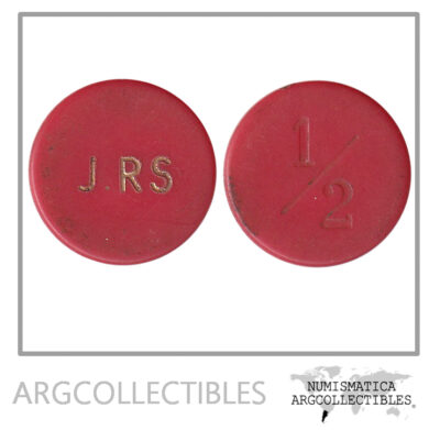 Costa Rica Ficha Token 1/2 Cajuela Plastico Jorge Rojas Solar Alajuela CR