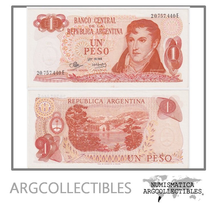 Argentina Billete 1 Peso P-287/BOT-2316 UNC 1973 Serie E