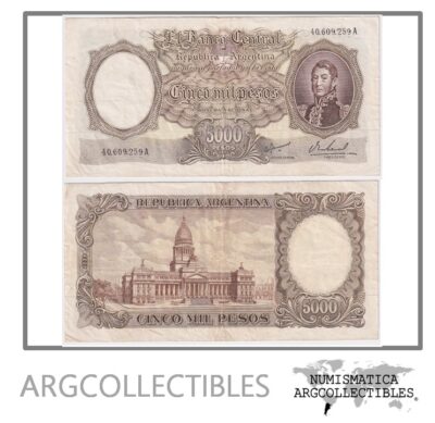 Argentina Billete 5.000 Pesos P-280b/BOT-2181 VF 1967 Serie A