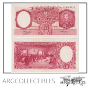 Argentina Billete 10 Pesos 1960 P-270b/BOT-1965 XF (Serie F)