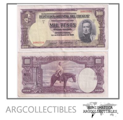 Uruguay Billete 1.000 Pesos 1939 P-41c/CR-10.IX.14 XF