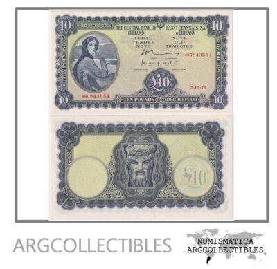 Irlanda Billete 10 Pounds 1976 P-66d AU