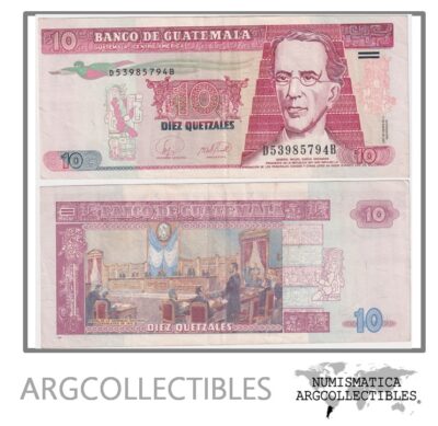 Guatemala Billete 10 Quetzales 2007 P-111b XF