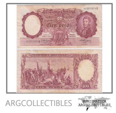Argentina Billete 100 Pesos P-272b/BOT-2054 F+ 1959 Serie B