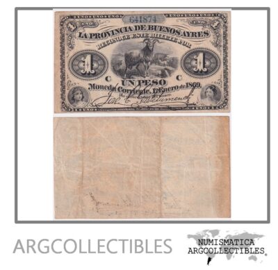 Argentina Billete 1 Peso 1869 P-S-481 VF+