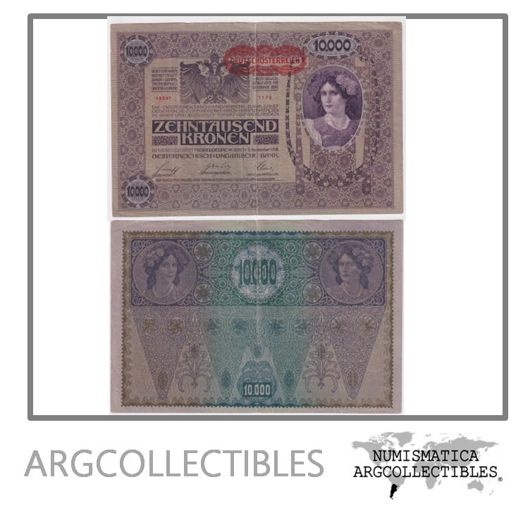 Austria Billete 10.000 Kronen 1918/1919 P-65 VF+