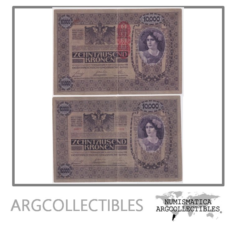 Austria Billete 10.000 Kronen 1918/1919 P-64 F+