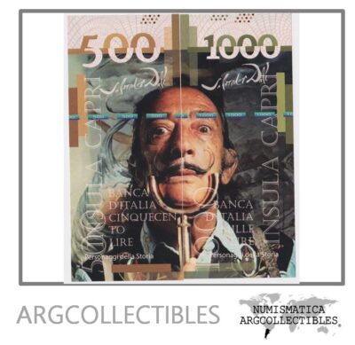 Italia Billete Setx2 500 y 1.000 Liras Dali 2022 UNC (Fantasia)