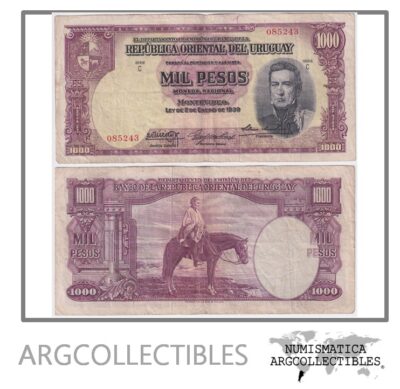 Uruguay Billete 1.000 Pesos 1939 P-41b/CR-10.IX.10 VF