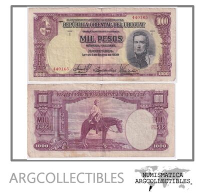 Uruguay Billete 1.000 Pesos 1939 P-41b/CR-10.IX.11 F+