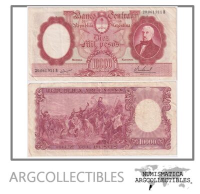 Argentina Billete 10.000 Pesos P-281b/BOT-2195 VF 1967 Serie B
