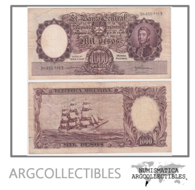 Argentina Billete 1.000 Pesos P-274a/BOT-2144b F+ 1959 Serie B