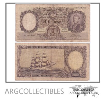Argentina Billete 1.000 Pesos P-274b/BOT-2152 F+ 1960 Serie C