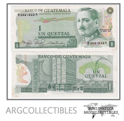 Guatemala Billete 1 Quetzal 1982 P-59c AU