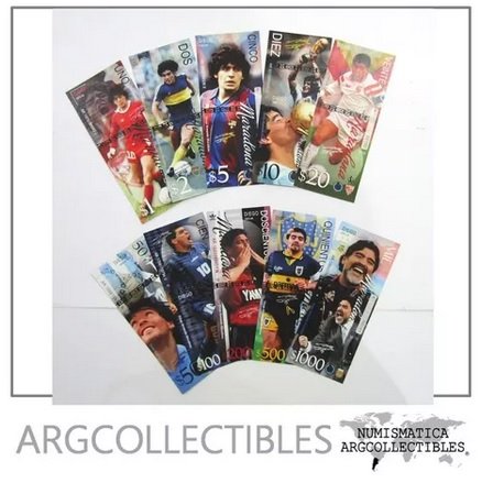 Argentina 2021 Set X 10 Billetes Maradona 1 A 1000 Diegos