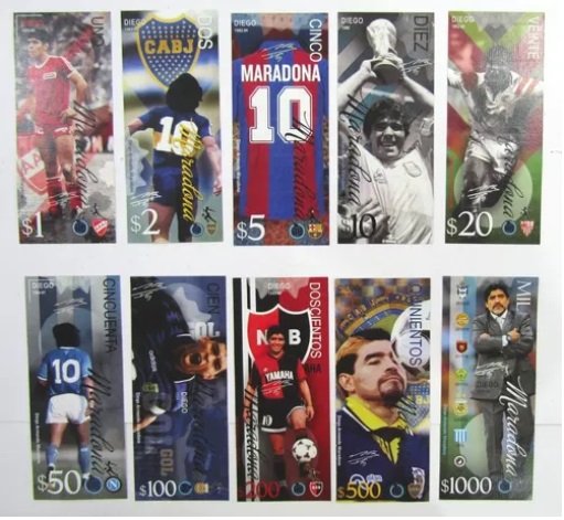 Argentina 2021 Set X 10 Billetes Maradona 1 A 1000 Diegos - Imagen 3