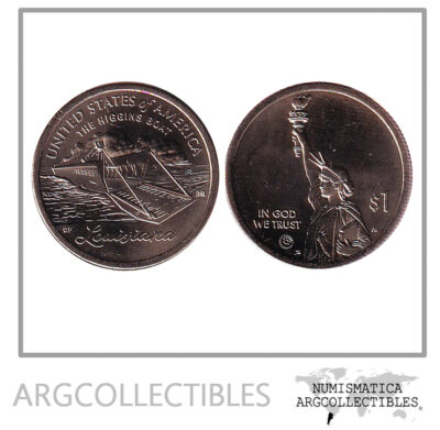 USA Moneda 1 Dolar 2023 D Laton Barco de Higgins Louisiana UNC