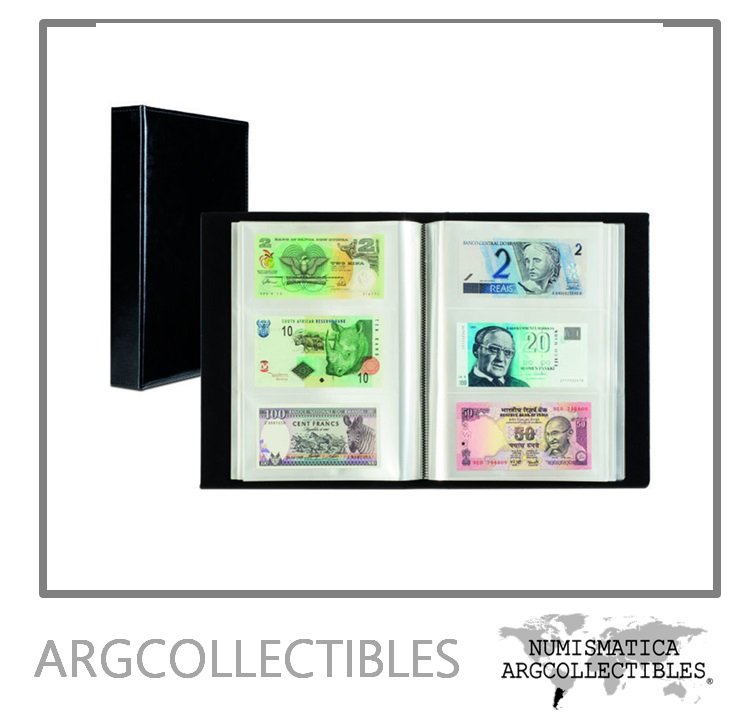 Carpeta Album Lighthouse 100 Hojas Para 300 a 600 Billetes